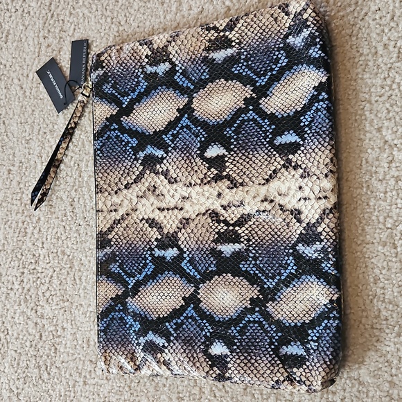 Banana Republic Snake Skin Embossed Leather Clutch Oversized Buttery Soft NWT - Picture 14 of 16